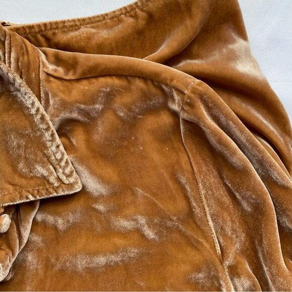 Soft Surroundings Topaz Icon Silk Blend Velvet Poets Blouse Size Large - Picture 16 of 16